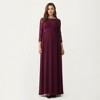 Anna-Kaci Women’s Lace Bodice Maternity Maxi Dress with Sheer Three-Quarter Sleeves and Soft Flowing Skirt for Elegant Comfort - 4 of 4