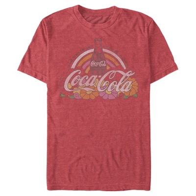 Men's Coca Cola Unity Rainbow Logo T-shirt - Red Heather - Small : Target