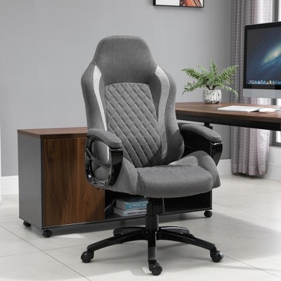 Vinsetto Ergonomic Office Chair Adjustable Height Fabric Rocker Swivel Home Desk Chair