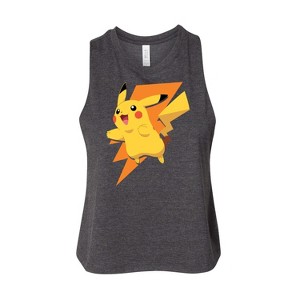 Women's - Pokémon - Pikachu Bolt Design Graphic Racerback Tank - 1 of 3