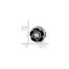 Black Bow Jewelry Sterling Silver, Black Enamel & Crystal Antiqued Flower Bead Charm - 2 of 4