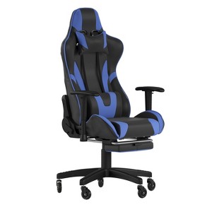 Flash Furniture X30 Gaming Chair Racing Computer Chair with Reclining Back, Slide-Out Footrest, and Transparent Roller Wheels - 1 of 4