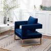 CAVINAS Contemporary Accent Chair, Upholstered Arm Chair with Gold-tone Metal Frame - 3 of 4