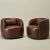 KINWELL 34" Wide Swivel Faux Leather Armchair Upholstered PU Leather Accent Chairs, Set of 2 - 4 of 4
