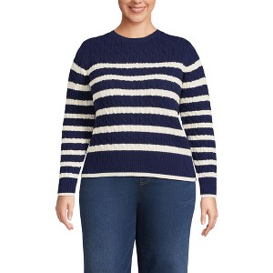 Lands' End Women's Drifter Modern Cable Crew Sweater - 1 of 3
