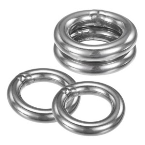 Unique Bargains Dream Catcher Stainless Steel Macrame Wreath Floral Round Metal O Rings 4 PCS - 1 of 4