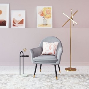 Zuo Modern Garza Floor Lamp – Brass, 65" H, Minimalist Design, Brushed Steel Body, Modern Accent Lighting - 1 of 4