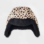 Girls' Leopard Printed Trapper Hat - Cat & Jack™ Beige