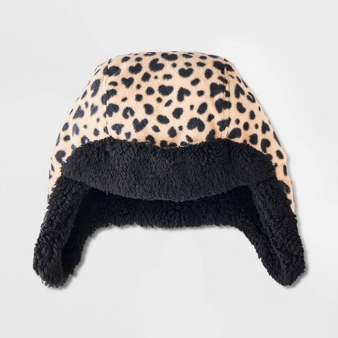 Girls' Leopard Printed Trapper Hat - Cat & Jack™ Beige : Target