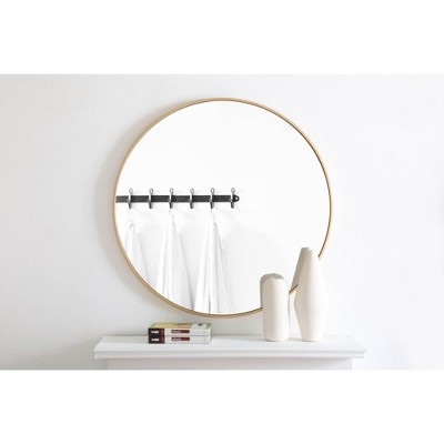 36" Gold Round Metal Bathroom Vanity Mirror