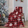 Lomsoe Christmas Snowflake Throw Blanket Rustic Soft Flannel Throw Blanket for Couch Bed Sofa Warm Decoration Xmas Gifts. - 2 of 4