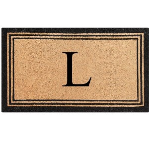A1HC Natural Coir and PVC Backing Classic Border Monogrammed Door Mat, Anti-Shed Entry Doormat - 1 of 4