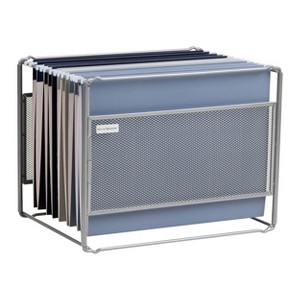 Mind Reader Hanging File Folder Organizer, Desktop Organizer, Storage, Office, Metal Mesh, 13"L x 9.75"W x 10.25"H, Black - 1 of 4