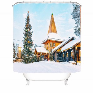 Snow-Covered Morning Shower Curtains for Bathroom Waterproof Fabric Bath Curtain Durable Soft Stylish Bathroom Decor 72x72 Inch - 1 of 1