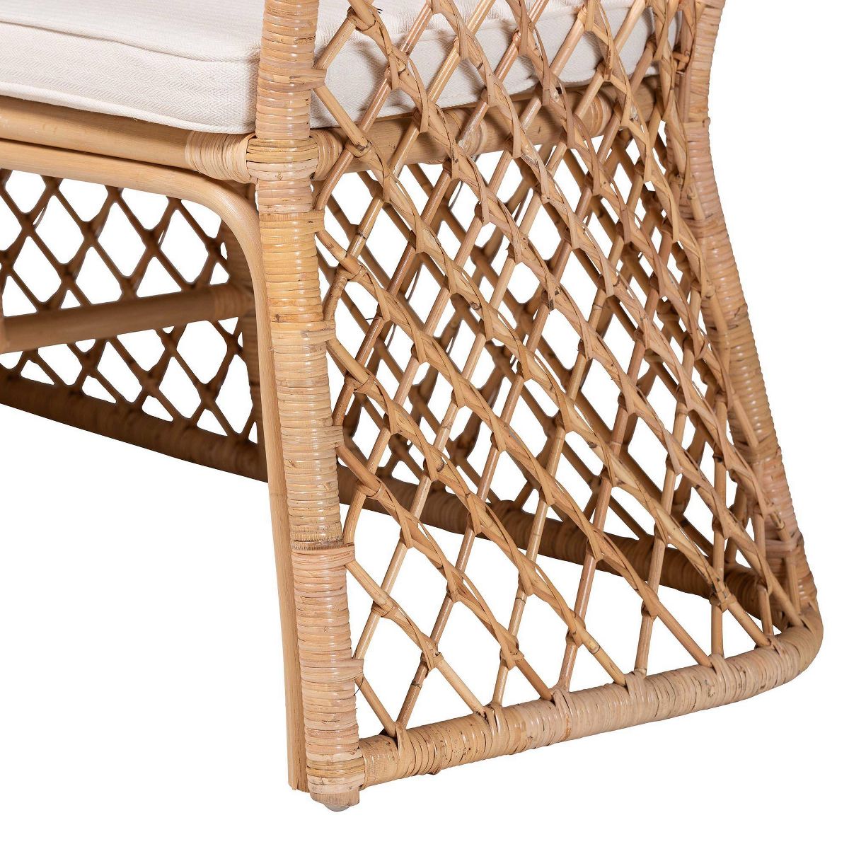 bali & pari Frayne Bohemian Rattan 3  Piece Dining Nook Set Light Honey - thumbnail 2