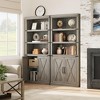 ODK Farmhouse Book Case with Doors, 5 Tier Book Shelf with Cabinet, Wood 68.7" Tall 5 Shelf Book Case for Living Room, Home Office - 4 of 4
