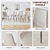 4Pcs Dining Chairs, Faux Leather Backrest Cushion Dining Chair With Black Metal Legs, Curved Widened Cushion Design, Light Gray - 4 of 4