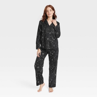 Image of Women's Flannel Pajama Set - Stars Above™ Black S