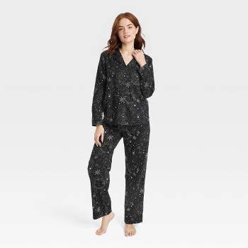 Women's Flannel Pajama Set - Stars Above™ Black XXL
