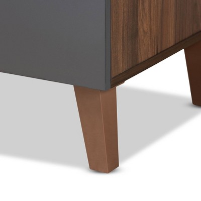 Contemporary Jaeger Two-Tone Walnut and Grey Wood Desk with Storage