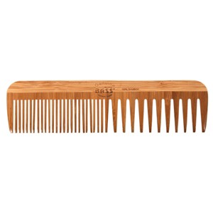 Bass Brushes 100% Natural Premium Bamboo Grooming Comb Large Wide & Fine Tooth Style Dark Bamboo - 1 of 2