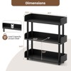 Costway 1/2 PCS 3-Tier Bookshelf with Anti-Tipping Kit, Industrial Storage Unit for Living Room Rustic Brown & Black - 3 of 4