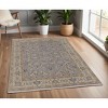 Tan and Gray Wool Oriental Hand Knotted Area Rug With Fringe - 2 of 4