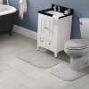 Garland Rug 3pc Shaggy Nylon Washable Bathroom Rug Set Platinum Gray : Microfiber, Machine Washable, Non-Slip Backing - 2 of 4