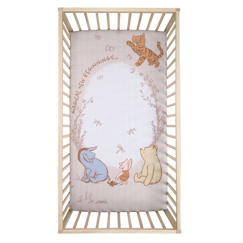 Lambs & Ivy Disney Baby Pooh Bear & Pals Cotton 3Piece Nursery Crib Bedding Set, 4 of 11