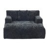 Grungis Mid Century Modern Sofa Bed,Upholstered Lazy Sofa with 3 Pillows & Armrests,Chenille Couch for Living Room,Bedroom - 2 of 4