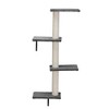 DOMETOUR 5 Pcs Wall Mounted Cat Climber Set, Floating Cat Shelves and Perches, Cat Activity Tree with Scratching Posts - 2 of 4