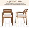 Whisen Outdoor Wood Dining Set, Outdoor Dining Furniture With Removable Cushions, Ergonomic Chairs And Bench - 4 of 4
