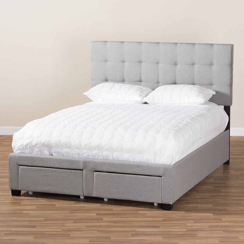 Queen Tibault Modern and Contemporary Fabric Upholstered Storage Bed Gray - Baxton Studio, 4 of 15