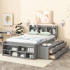 YOOCOZZ Full Size Platform Bed with Bookcase Headboard and Storage Drawers - 2 of 4