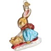 Old World Christmas Blown Glass Ornament for Christmas Tree, Peter Rabbit On Sled - 2 of 4