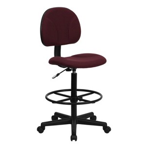 Ergonomic Drafting Chair Adjustable Burgundy Fabric - Flash Furniture, Red