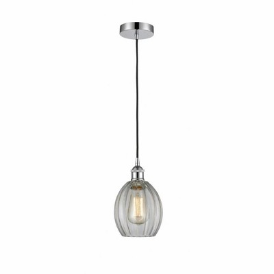 Eaton - 1 Light Cord Hung Mini Pendant In Industrial Style-10.75 Inches Tall and 5.5 Inches Wide