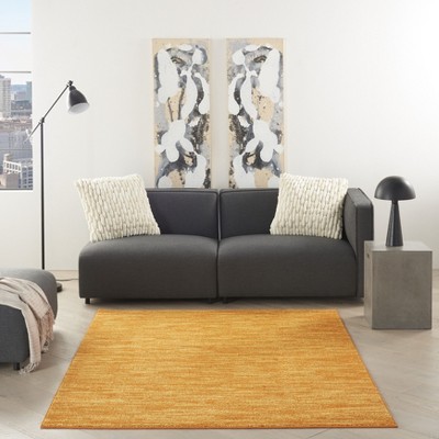 Sunburst Orange 6' x 9' Easy Care Indoor Outdoor Rug