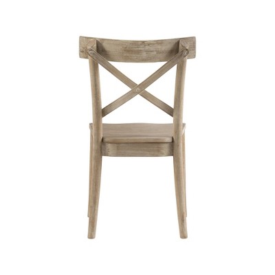 Keaton Beige Wood Cross Back Side Chair