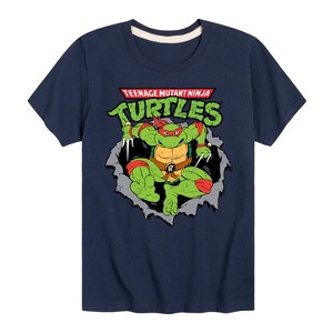 Boys' - Teenage Mutant Ninja Turtles - Raphael Breaking Through Shirt Short Sleeve Graphic T-Shirt - 1 of 4