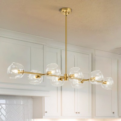 Rennnsan Delithra 18"W 8-Light Bubble Linear Glass Modern Dimmable Kitchen Island Pendant