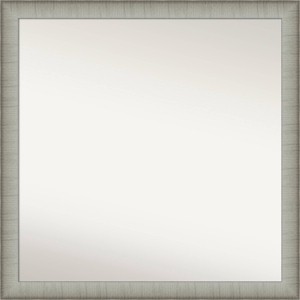 29" x 29" Non-Beveled Elegant Narrow Bathroom Wall Mirror Brushed Pewter - Amanti Art: Square, Wall Mount, Includes Hardware - 1 of 4