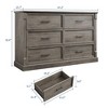 Farmhouse 6 Drawer Dresser for Bedroom, Rustic Chest of Drawers with Metal Handles, Large Double Dresser TV Stand - 2 of 4