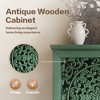 Freestanding Storage Cabinet Kitchen Pantry Accent Cabinet Decorative Sideboard Display Cabinet with Drawer & 2 Carved Door, Antique Retro - ModernLux - 4 of 4