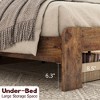 CAVINAS Vintage Bed Frame with Charging Station, Brown Platform Bed Frame with Storage Headboard, Wood Bed Frame with Under-Bed Storage - 4 of 4