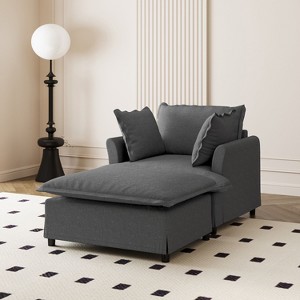 NicBex Couches for Living Room 3pc L-shaped Sectional Sofa Modern Chenille Upholstered Sofa Couch with Movable Ottoman - 1 of 4