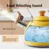 Itopfox Tea Kettle with Cool Touch Ergonomic Handle, Stainless Steel Stovetop Teapot Whistling Kettle for Tea Coffee, Hot Beverages, 1.6 Quart Yellow - 2 of 4