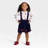 Toddler Girls' 2pc Disney Minnie Mouse Christmas Long Sleeve T-Shirt and Skirt Set - Navy Blue/Red/White - 3 of 3