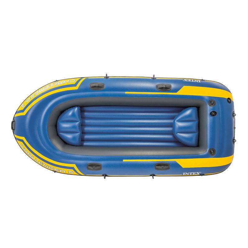 Intex 68370EP Challenger 3 Inflatable Raft Boat Set With Pump And Oars, Blue, 2 of 7
