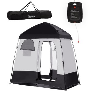 NAYSAYE Pop Up Shower Camping Tent Privacy Shelter with Two Rooms and Carry Bag for Camping Outdoor Adventures, Black, 86.6"*49.2"*90.5" - 1 of 4